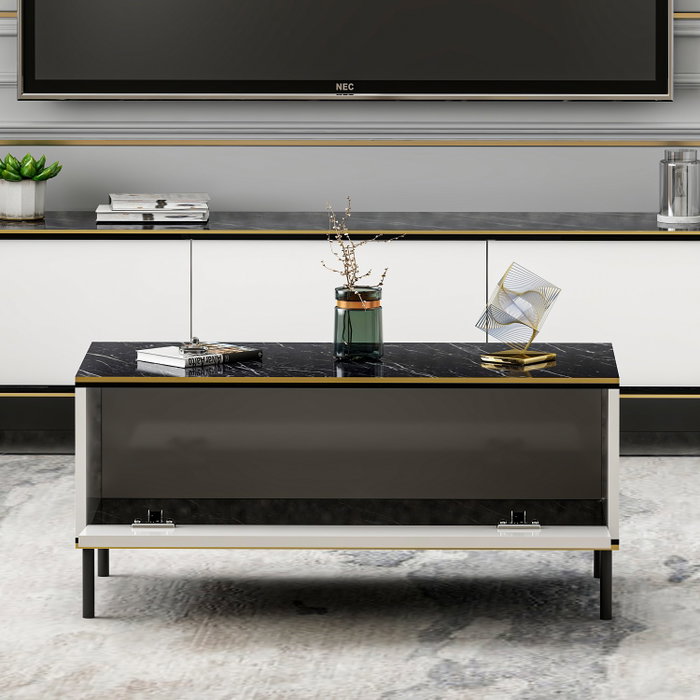 Hanah Home Imaj Mesa de centro Blanca Hanah Home Imaj Mesa de centro Blanca